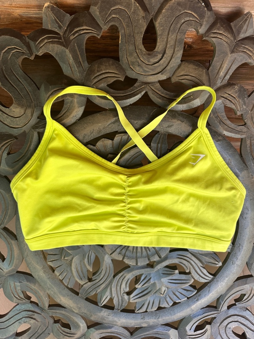 Gymshark Bright Yellow Cross-Back Sports Bra